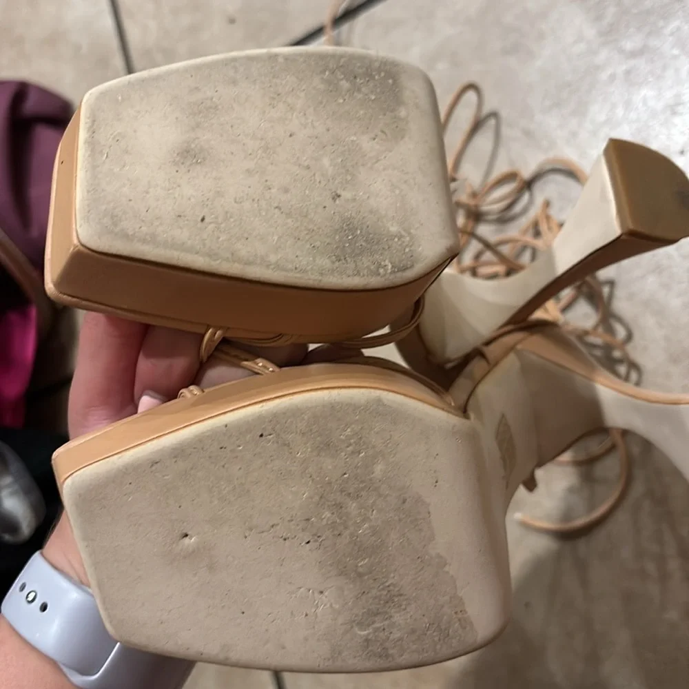 Jeffrey Campbell Platform Nude Lace Up Heels